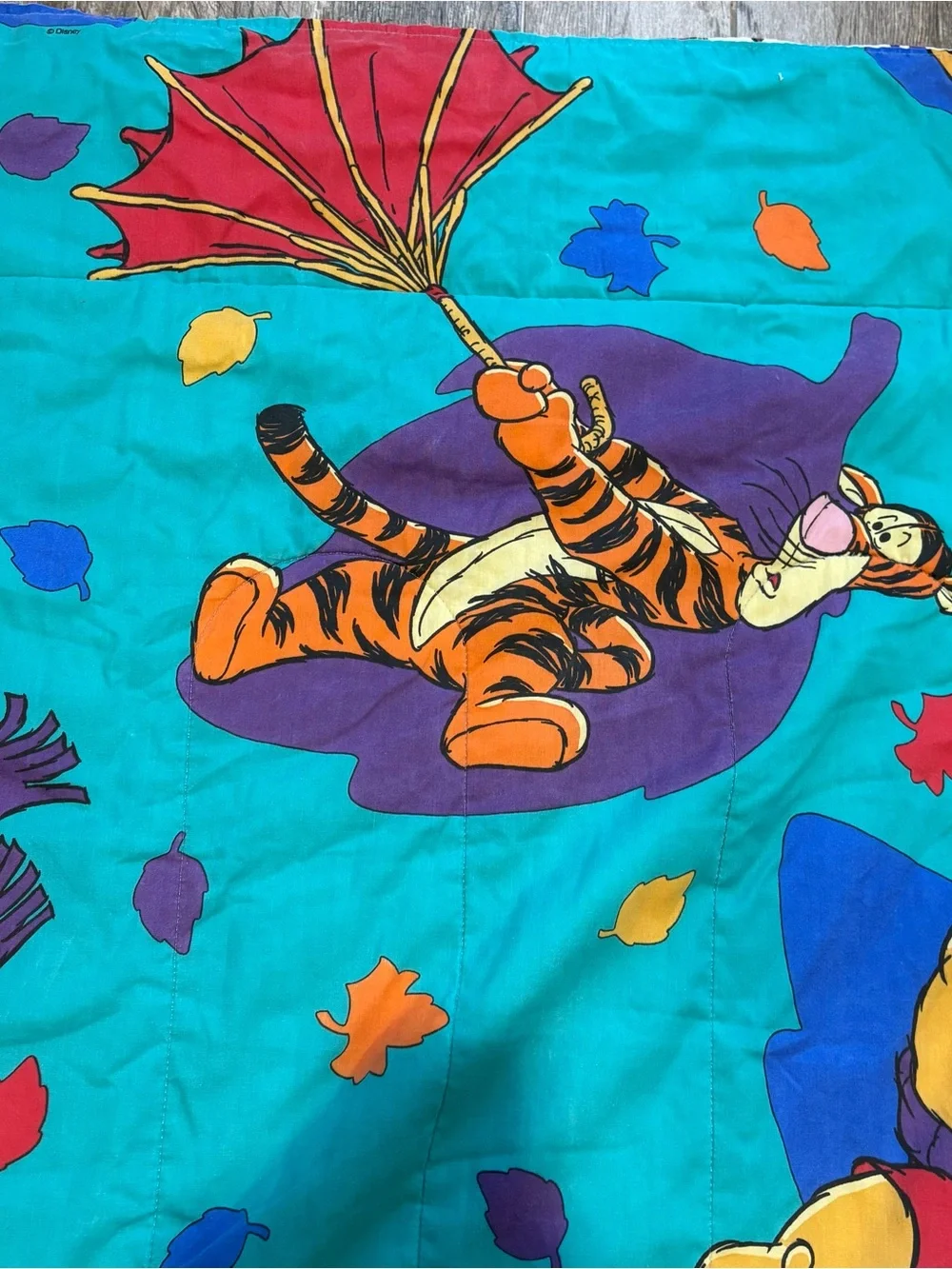 Vtg Disney Winnie The Pooh & Tigger Blustery Day Comforter & Sheets 90's 60x 83”